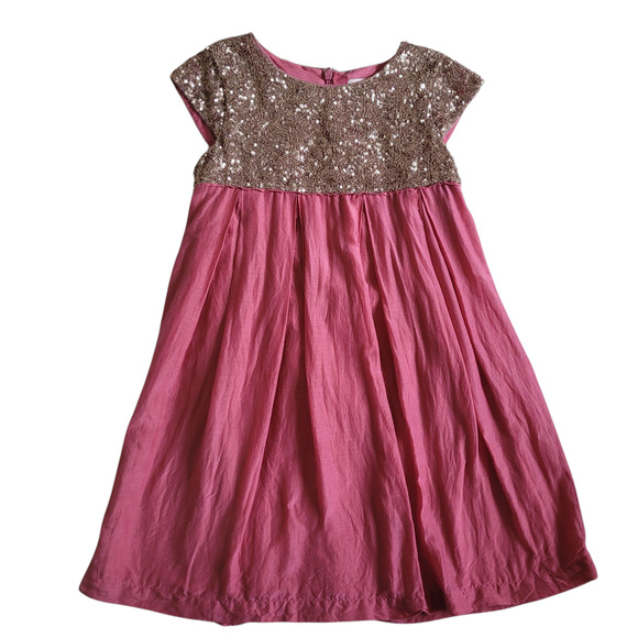Mini Boden Pink Gold Sequin Dress - Picture 1 of 10